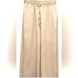 Embellished cotton blend Palazzos
